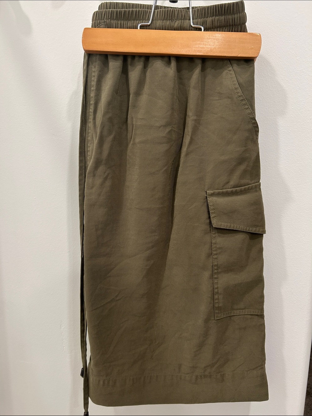 DownEast Olive Green Cargo Midi Skirt
